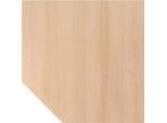 Trapezplatte Breno, Verbindungsplatte für Schreibtische Breno, mit Stützfuss, L 1200 x B 1200 mm, Spanplatte, Eiche/Graphit