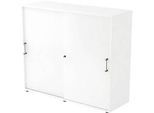 Schiebetürenschrank TARVIS, 3 Ordnerhöhen, B 1200 x T 400 x H 1100 mm, abschliess- & stapelbar, weiss