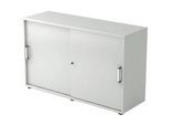 Schiebetürenschrank TARVIS, 2 Ordnerhöhen, B 1200 x T 400 x H 748 mm, abschliess- & stapelbar, lichtgrau