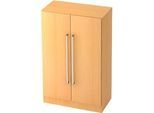 Aktenschrank TARVIS, mit Griff ohne Schloss, 3 Ordnerhöhen, B 800 x T 420 x H 1270 mm, Buche-Dekor