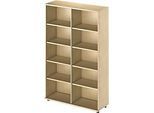 Schäfer Shop Genius Regal TETRIS WOOD, 5 OH, Höhe inkl. Gleiter, B 1200 mm, Ahorn-Dekor