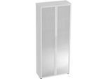 Glastürenschrank TARA, 5 Ordnerhöhen, B 800 x T 346 x H 1880 mm, lichtgrau