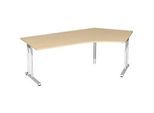 Winkelschreibtisch 135° PALENQUE, C-Fuss, Winkel rechts, B 2165 x T 800/1130 x H 720 mm, Ahorn