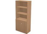 Schäfer Shop Genius Regal-Schrank-Kombination TETRIS WALL, 5 Ordnerhöhen, B 800 x T 440 x H 1880 mm, Buche-Dekor