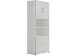Kombischrank PALENQUE, 6 OH, Holztüren, HR-Auszug, B 800 x T 420 x H 2160 mm, lichtgrau
