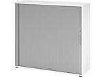 Querrollladenschrank Breno, 3 OH, abschliessbar, stapelbar, B 1200 x T 400 x H 1100 mm, Spanplatte, weiss