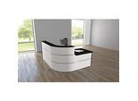 Theke Cento 4, 1 gerade Theke mit 1 Eckelement und 1 geradem Tisch, mit Seitenblenden