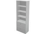 Schäfer Shop Genius Regal-Hängeregisterschrank-Kombination TETRIS WALL, B 800 x T 440 x H 2250 mm, lichtgrau