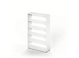 Schäfer Shop Genius Regal TETRIS WOOD, 5 OH, Höhe inkl. Gleiter, B 1000 mm, weiss