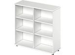 Schäfer Shop Genius Regal TETRIS WOOD, 3 OH, Höhe inkl. Gleiter, B 1200 mm, weiss