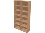 Schäfer Shop Genius Regal TETRIS WALL, 6 Ordnerhöhen, B 1200 x T 420 x H 2250 mm, Buche-Dekor