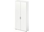 Schäfer Shop Genius Flügeltürenschrank TETRIS WOOD, 6 OH, Höhe inkl. Gleiter, B 1000 mm, weiss