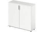 Schäfer Shop Genius Flügeltürenschrank TETRIS WOOD, 3 OH, Höhe inkl. Gleiter, B 1200 mm, weiss