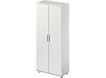 Schäfer Shop Genius Garderobenschrank TETRIS WOOD, 5 OH, H 1910 mm, Höhe inkl. Gleiter, lichtgrau