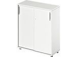 Schäfer Shop Genius Schiebetürenschrank TETRIS WOOD, 3 OH, B 1000 mm, Höhe inkl. Gleiter, weiss