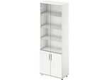 Schäfer Shop Genius Kombischrank TETRIS WOOD, 6 OH, H 2270 mm Glas- und Flügeltüren, Höhe inkl. Gleiter, weiss