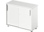 Schäfer Shop Genius Schiebetürenschrank TETRIS WOOD, 2 OH, B 1000 mm, Höhe inkl. Gleiter, weiss
