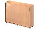 Schäfer Shop Genius Schiebetürenschrank TETRIS WOOD, 3 OH, B 1600 mm, Höhe inkl. Gleiter, Buche-Dekor