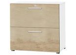 Schäfer Shop Select Hängeregistraturschrank SET UP, 2 HR-Schübe, abschliessbar, B 800 x T 420 x H 744 mm, weiss/eiche