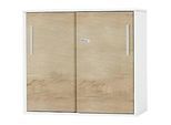 Schäfer Shop Select Anstell-/Aufsatz-Schiebetürenschrank SET UP, 2 OH, B 800 x T 420 x H 726 mm, weiss/eiche