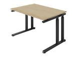 Schäfer Shop Select Schreibtisch SET UP, C-Fussgestell, 1200x800, eiche/graphit