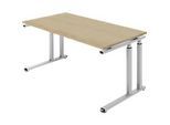 Schäfer Shop Select Schreibtisch SET UP, C-Fussgestell, 1600x800, eiche/weissalu