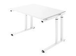Schäfer Shop Select Schreibtisch SET UP, C-Fussgestell, 1200x800, weiss/weiss