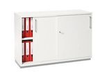 Schäfer Shop Genius Schiebetürenschrank TETRIS WOOD, 2 OH, inkl. Stahlsockel, B 1200 x T 421 x H 800 mm, weiss