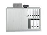 Querrollladenschrank Tetris Wood, 2 OH, abschliessbar, mit Sockel, B 1200 x T 421 x H 800 mm, lichtgrau