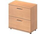 Schäfer Shop Genius Hängeregistraturschrank TETRIS WOOD, 2 OH, B 800 x T 421 x H 800 mm, Höhe inkl. Gleiter, Buche-Dekor