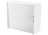 Querrollladenschrank ULM, 3 OH, Rollläden alusilber, B 1200 x T 400 x H 1100 mm, weiss