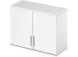 Schäfer Shop Genius Aufsatzschrank TETRIS WOOD, 2 OH, B 1000 mm, abschliessbar, weiss