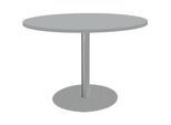 Schäfer Shop Select Besprechungstisch BST, bis 6 Personen, Kreis, Tellerfuss, B 1200 x T 1200 x H 617-817 mm, lichtgrau/weissaluminium RAL 9006