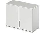 Schäfer Shop Genius Aufsatzschrank TETRIS WOOD, 2 OH, B 1000 mm, abschliessbar, lichtgrau