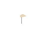 Schäfer Shop Genius Ansatztisch BST, Viertelkreis, Rundrohrfuss, B 800 x T 800 x H 717 mm, Ahorn/weissaluminium RAL 9006