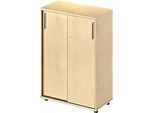 Schäfer Shop Pure Schiebetürenschrank Proplana, 3 Ordnerhöhen, Breite 800 mm, Höhe 1160 mm, Ahorn-Dekor