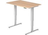 Schreibtisch ULM, elektrisch, höhenverstellbar, B 1200 mm, Eiche-Dekor