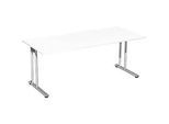 Schreibtisch PALENQUE, C-Fuss, Rechteck, B 1800 x T 800 x H 720 mm, weiss