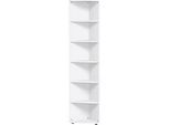 Eckabschlussregal PALENQUE, 6 OH, B 400 x T 400 x H 2160 mm, weiss