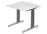 Schreibtisch TOPAS LINE, manuell höheneinstellbar, B 800 mm, weiss/graphit/alu poliert