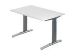 Schreibtisch TOPAS LINE, manuell höheneinstellbar, B 1200 mm, weiss/graphit/alu poliert