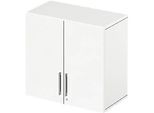 Schäfer Shop Select Aufsatzschrank LOGIN, 2 Ordnerhöhen, Griffe unten, B 800 x T 420 x H 726 mm, weiss/weiss