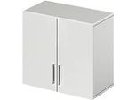 Schäfer Shop Select Aufsatzschrank LOGIN, 2 Ordnerhöhen, Griffe unten, B 800 x T 420 x H 726 mm, lichtgrau/lichtgrau