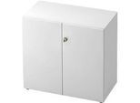 Aktenschrank TOPAS LINE, 2 Ordnerhöhen, Türen abschliessbar, weiss/weiss