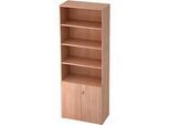 Regalschrank TOPAS LINE, 4 OH Regal/2 OH Türen, Nussbaum/Nussbaum