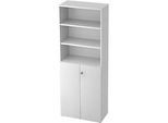 Regalschrank TOPAS LINE, 3 OH Regal/3 OH Türen, weiss/weiss