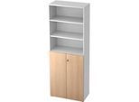 Regalschrank TOPAS LINE, 3 OH Regal/3 OH Türen, weiss/Eiche