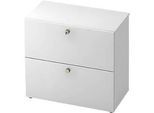 Hängeregistraturschrank TOPAS LINE, 2 Ordnerhöhen, mit Vollauszug, weiss/weiss