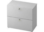 Hängeregistraturschrank TOPAS LINE, 2 Ordnerhöhen, mit Vollauszug, lichtgrau/lichtgrau