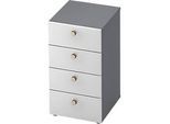 Schubladenschrank TOPAS LINE, 2 OH, B 400 mm, graphit/weiss